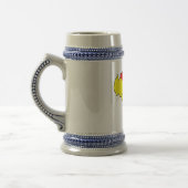 Kaart van Sicilië met het symbool Trinacria Bierpul (Links)