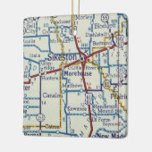 kaart van Sikeston MO Keramisch Ornament (Links)