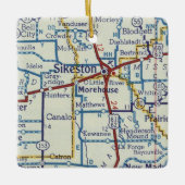  kaart van Sikeston MO Keramisch Ornament (Voorkant)