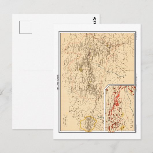 Kaart van Simla en Jutogh, Brits India. (Voorkant / Achterkant)