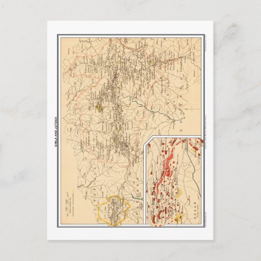 Kaart van Simla en Jutogh, Brits India. (Voorkant)