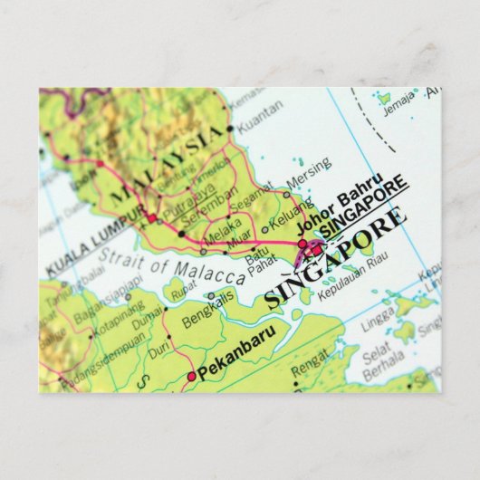 Kaart van Singapore (Voorkant)