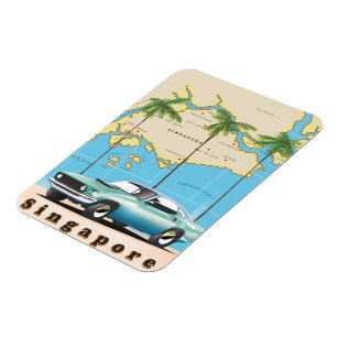 kaart van Singapore Magneet