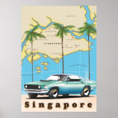 kaart van Singapore Poster (Voorkant)