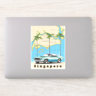 kaart van Singapore Sticker