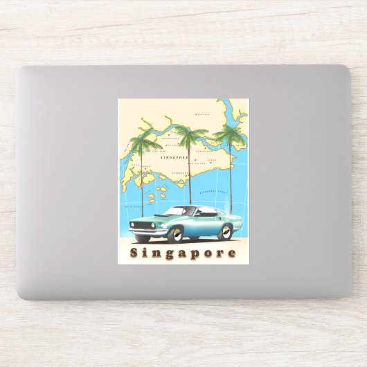 kaart van Singapore Sticker (Computer)