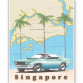 kaart van Singapore Sticker (Voorkant)