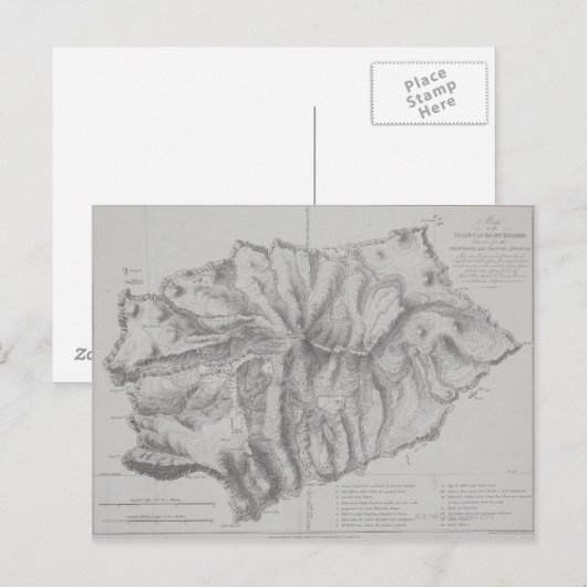 Kaart van Sint-Helena (Voorkant / Achterkant)