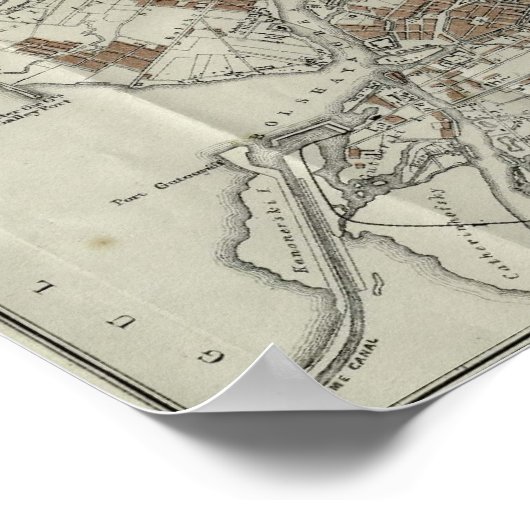  kaart van Sint-Petersburg (1893) Poster (Hoek)