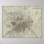  kaart van Sint-Petersburg (1893) Poster (Voorkant)