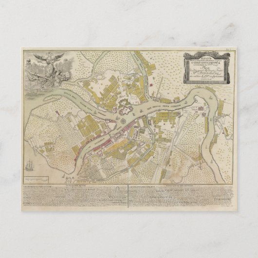Kaart van Sint-Petersburg Rusland, 1737 (Voorkant)