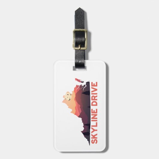 Kaart van Skyline Drive Shenandoah Virginia Bagagelabel (Voorkant verticaal)