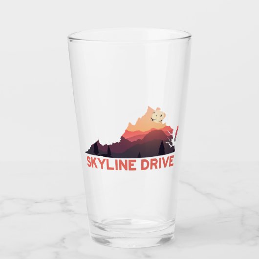 Kaart van Skyline Drive Shenandoah Virginia Glas (Voorkant)
