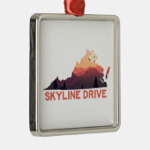 Kaart van Skyline Drive Shenandoah Virginia Metalen Ornament (Rechts)