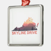 Kaart van Skyline Drive Shenandoah Virginia Metalen Ornament (Links)