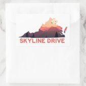 Kaart van Skyline Drive Shenandoah Virginia Rechthoekige Sticker (Tas)