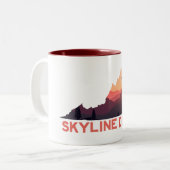 Kaart van Skyline Drive Shenandoah Virginia Tweekleurige Koffiemok (Voorkant links)