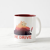 Kaart van Skyline Drive Shenandoah Virginia Tweekleurige Koffiemok (Voorkant rechts)