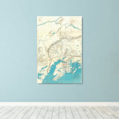 Kaart van Slapem van Central Alaska Canvas Afdruk (Insitu (Houten vloer))