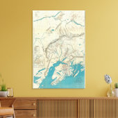 Kaart van Slapem van Central Alaska Canvas Afdruk (Insitu (Woonkamer))