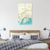Kaart van Slapem van Central Alaska Canvas Afdruk (Insitu (Slaapkamer))