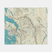 Kaart van Slapem van Central Alaska Fleece Deken (Voorkant (Horizontaal))