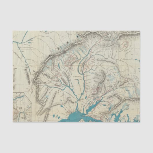 Kaart van Slapem van Central Alaska Tissuepapier (Voorkant)