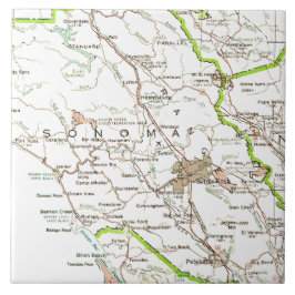 Kaart van Sonoma County CA Tegeltje