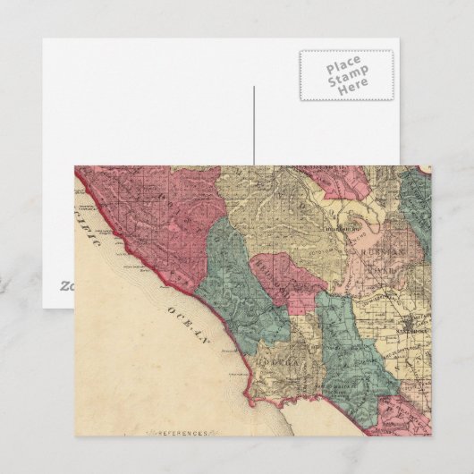 Kaart van Sonoma County California (Voorkant / Achterkant)