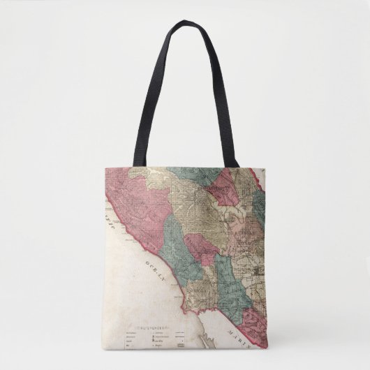 Kaart van Sonoma County California Tote Bag (Voorkant)