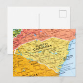 Kaart van South Carolina (Voorkant / Achterkant)