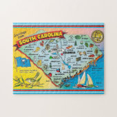 Kaart van South Carolina 11x14 Puzzel Legpuzzel (Horizontaal)