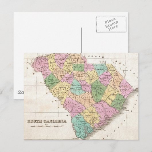  kaart van South Carolina (1827) (Voorkant / Achterkant)