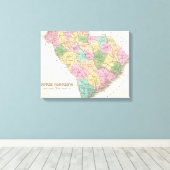  kaart van South Carolina (1827) Canvas Afdruk (Insitu (Houten vloer))
