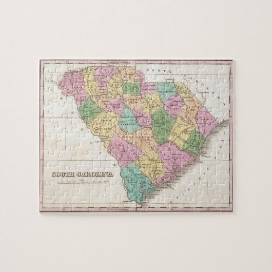  kaart van South Carolina (1827) Legpuzzel (Horizontaal)