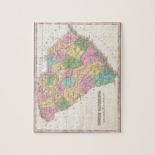  kaart van South Carolina (1827) Legpuzzel (Verticaal)