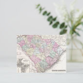  kaart van South Carolina (1855) (Staand voorkant)