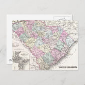  kaart van South Carolina (1855) (Voorkant / Achterkant)