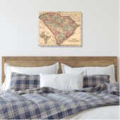  kaart van South Carolina (1865) Canvas Afdruk (Insitu (Slaapkamer))