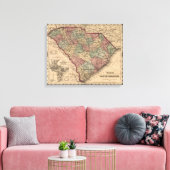  kaart van South Carolina (1865) Canvas Afdruk (Insitu (Woonkamer))
