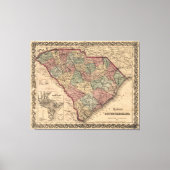  kaart van South Carolina (1865) Canvas Afdruk (Voorkant)