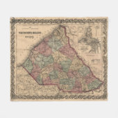  kaart van South Carolina (1865) Fleece Deken (Voorkant (Horizontaal))