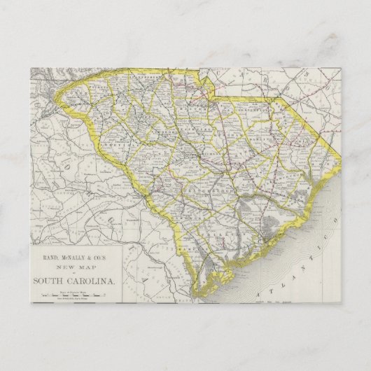  kaart van South Carolina (1889) (Voorkant)