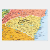 Kaart van South Carolina Inpakpapier Vel (Voorkant)