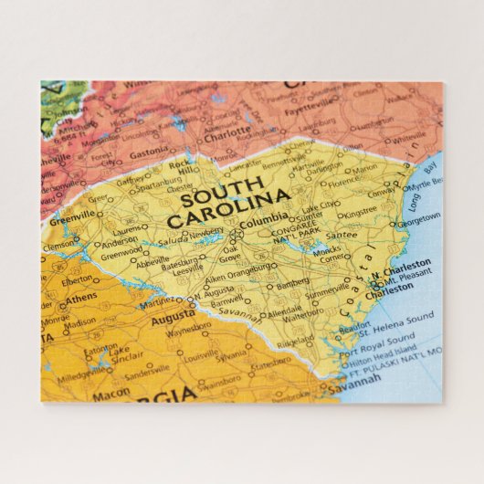 Kaart van South Carolina Legpuzzel (Horizontaal)