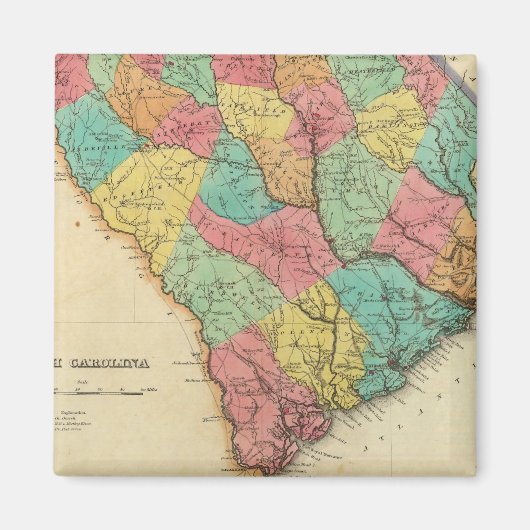 Kaart van South Carolina Magneet (Voorkant)