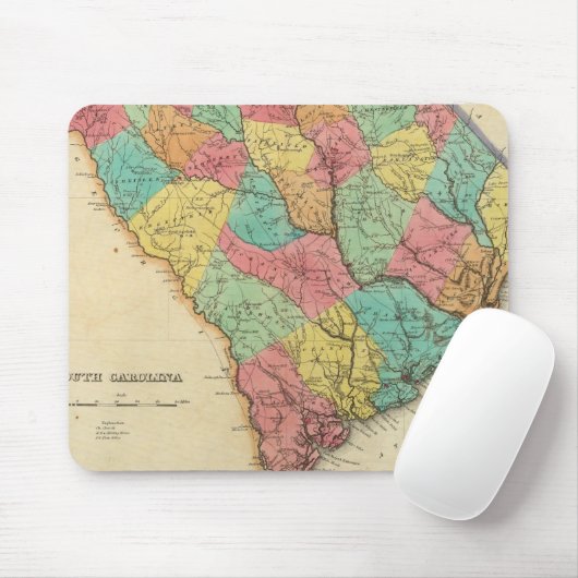 Kaart van South Carolina Muismat (Met muis)