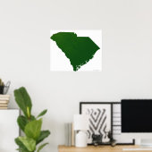 Kaart van South Carolina Poster (Thuiskantoor)