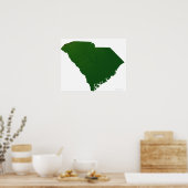 Kaart van South Carolina Poster (Keuken)