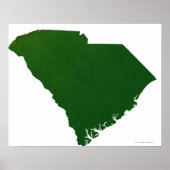 Kaart van South Carolina Poster (Voorkant)